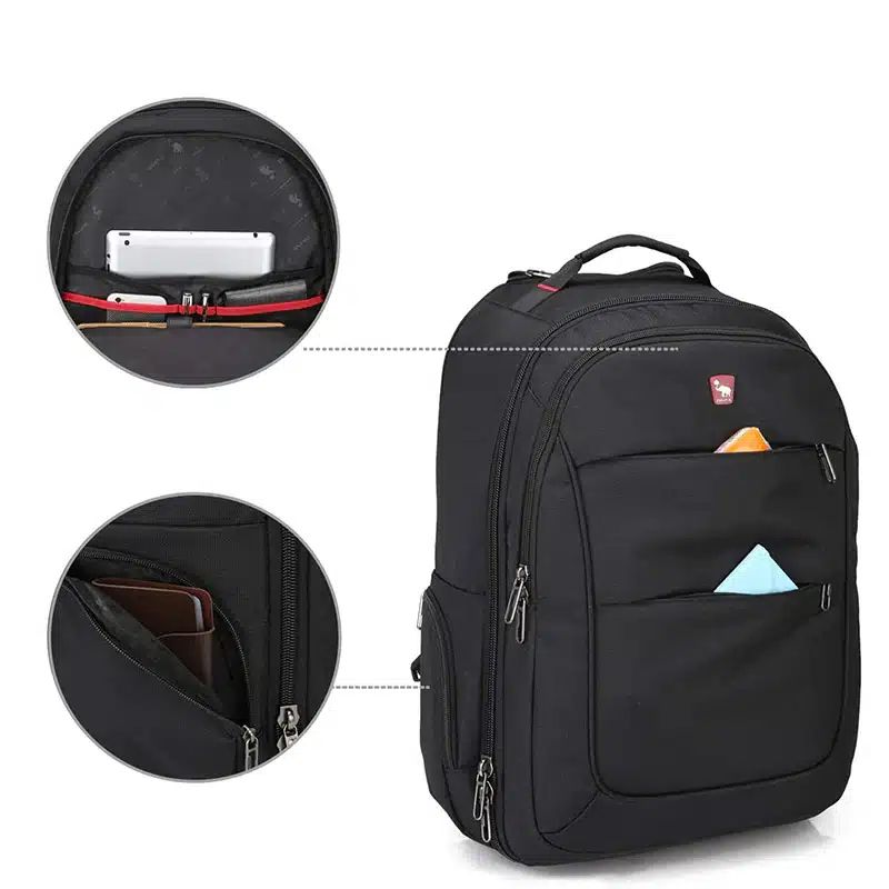 bagages de voyage noirs à roulettes