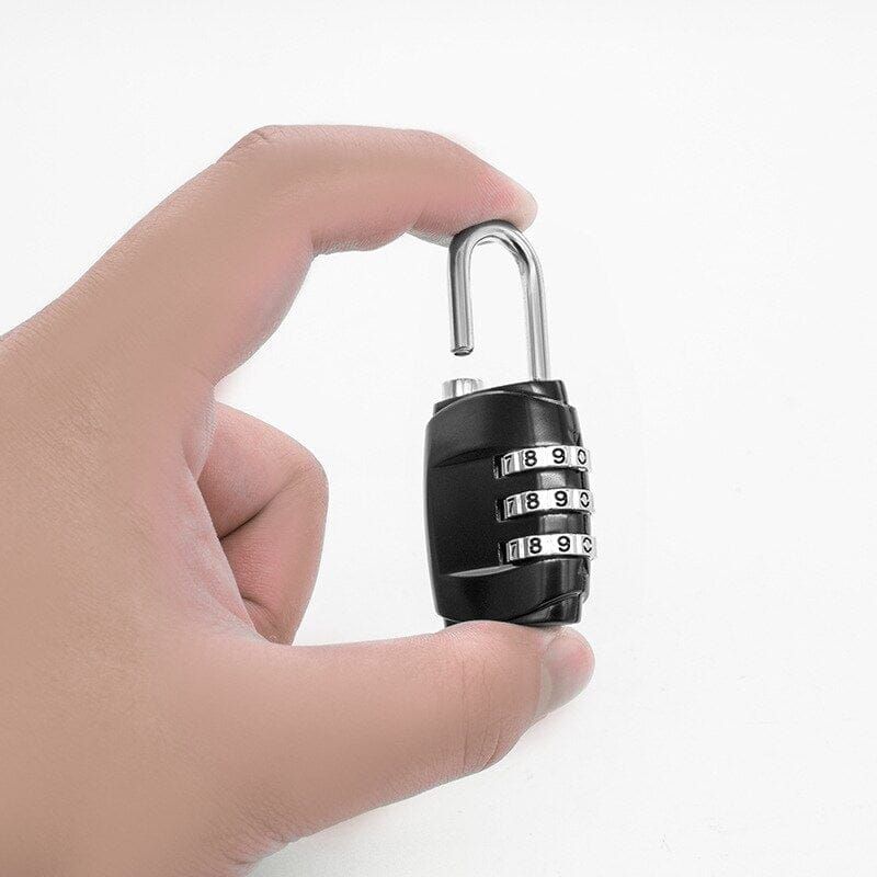 cadenas noir avec code 3 chiffres pour valise