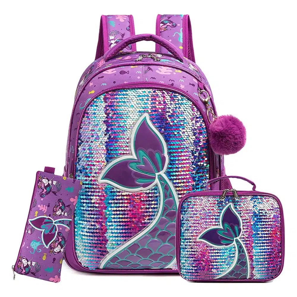 cartable sac à dos fille à paillettes