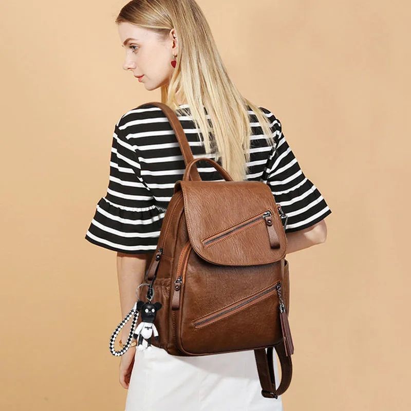 étui de voyage en cuir vintage pour femme