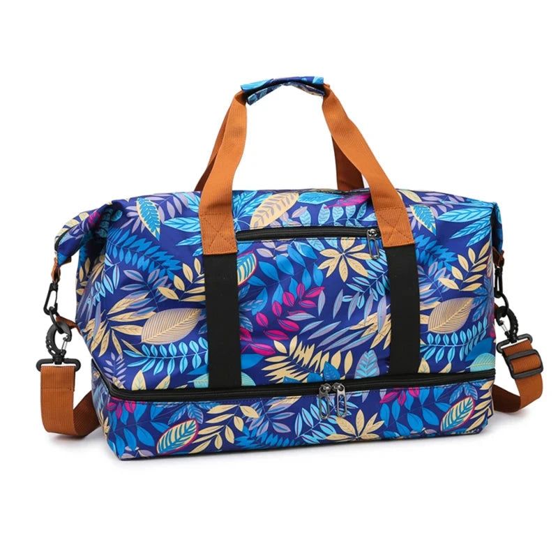 grand sac de voyage fleuri