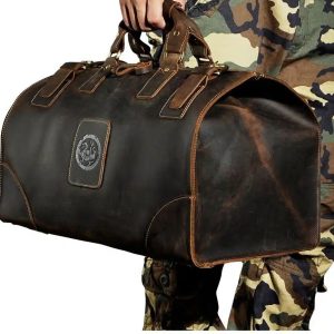 mallette de voyage en cuir style médecin vintage