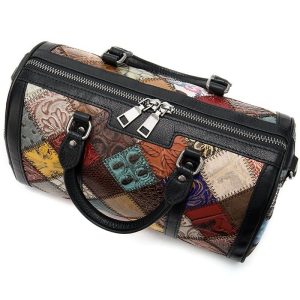 petit sac de voyage coloré en cuir véritable