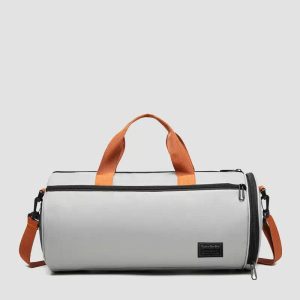 petit sac de voyage femme gris arrondi