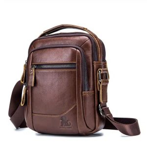 petit sac en cuir à bandoulière vintage pour homme