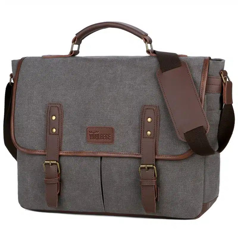 porte-documents vintage en toile pour hommes
