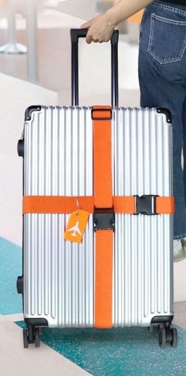 porte-étiquette bagage avion oranges