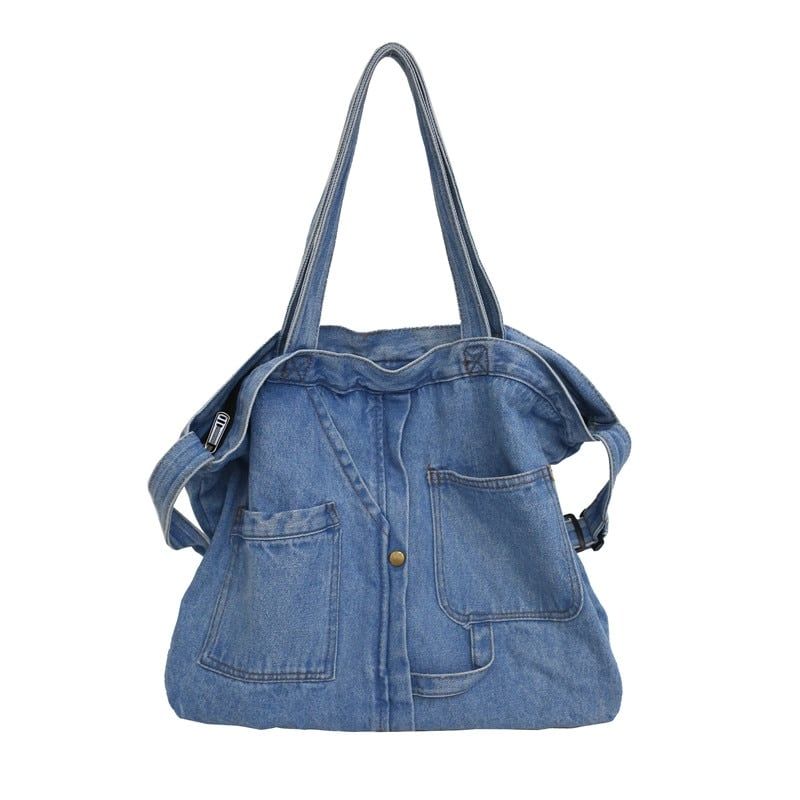 sac à bandoulière en jean pour femme en voyage