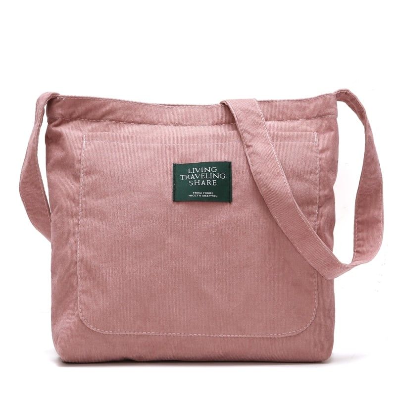 sac à bandoulière en tissu côtelé