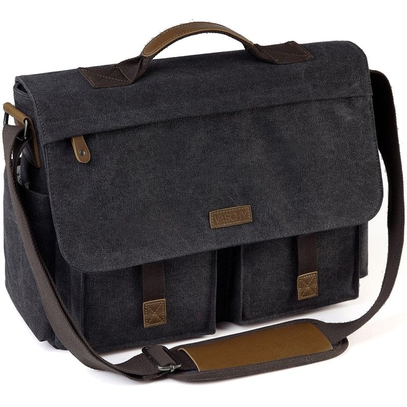 sac à bandoulière en toile vintage pour homme 15 pouces
