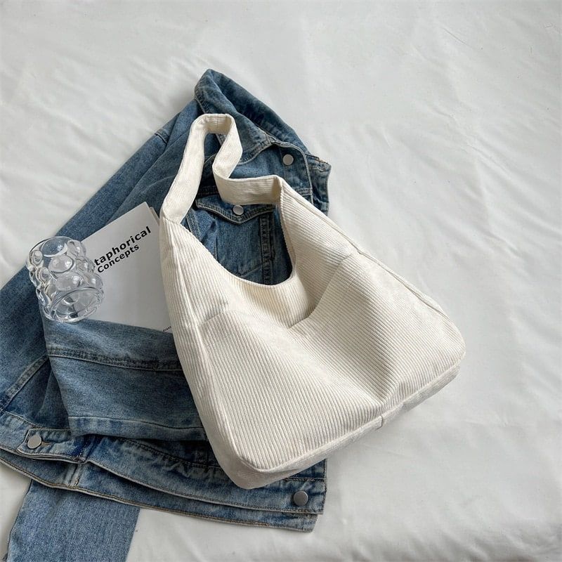 sac à bandoulière tendance en velours côtelé