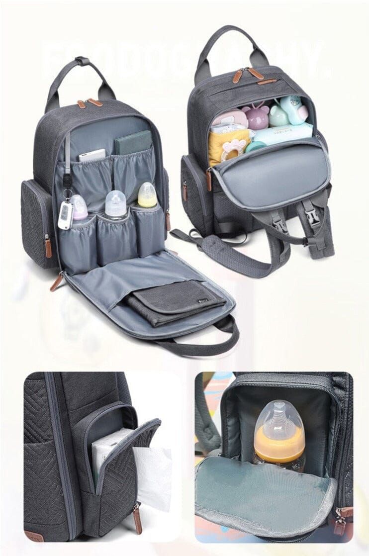 sac à dos à langer avec poches multiples