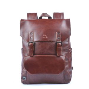 sac à dos cartable rétro en simili cuir