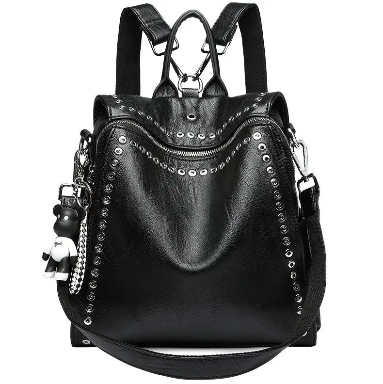 sac à dos clouté en cuir pour femme