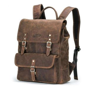 sac à dos d'affaires en cuir vintage