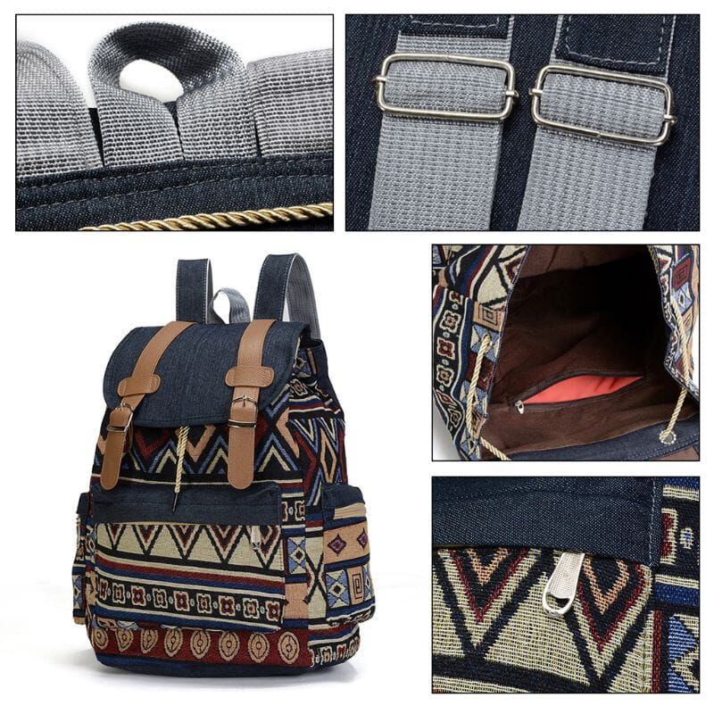 sac à dos de randonnée motif aztèque
