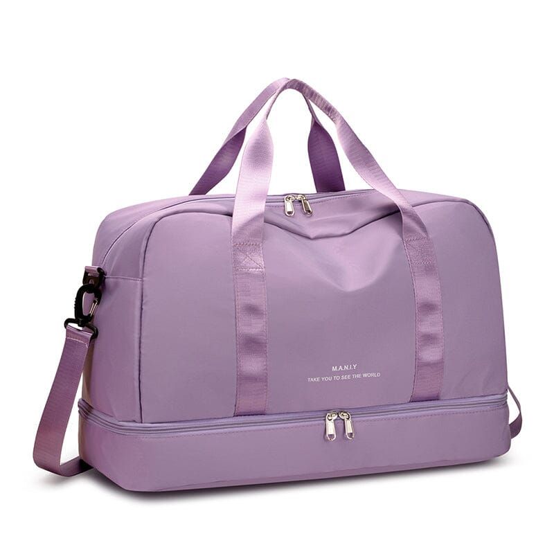 sac à dos de voyage femme compartiment chaussures violet
