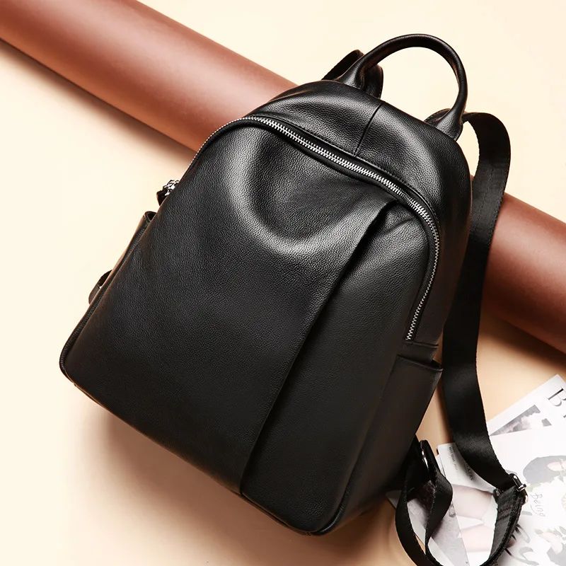 sac à dos en cuir noir pour voyager