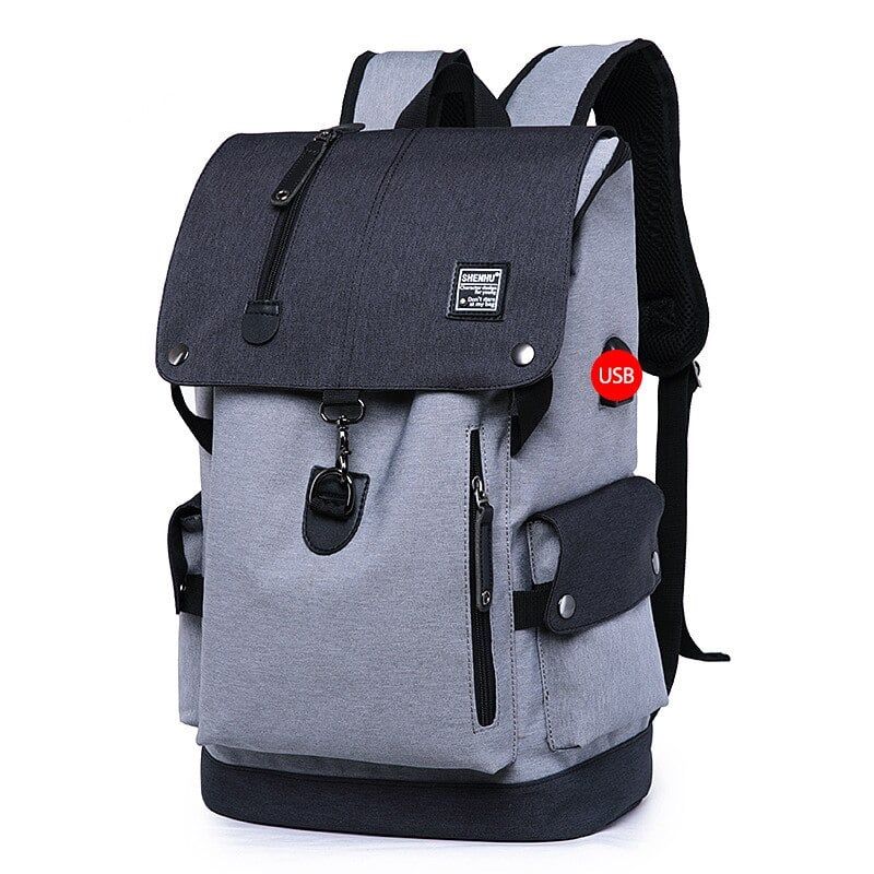 sac à dos en nylon avec connecteur USB intégré
