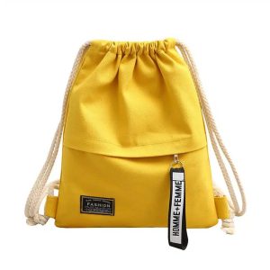 sac à dos en toile avec cordon de serrage