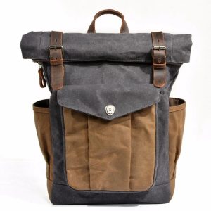 sac à dos en toile cirée vintage