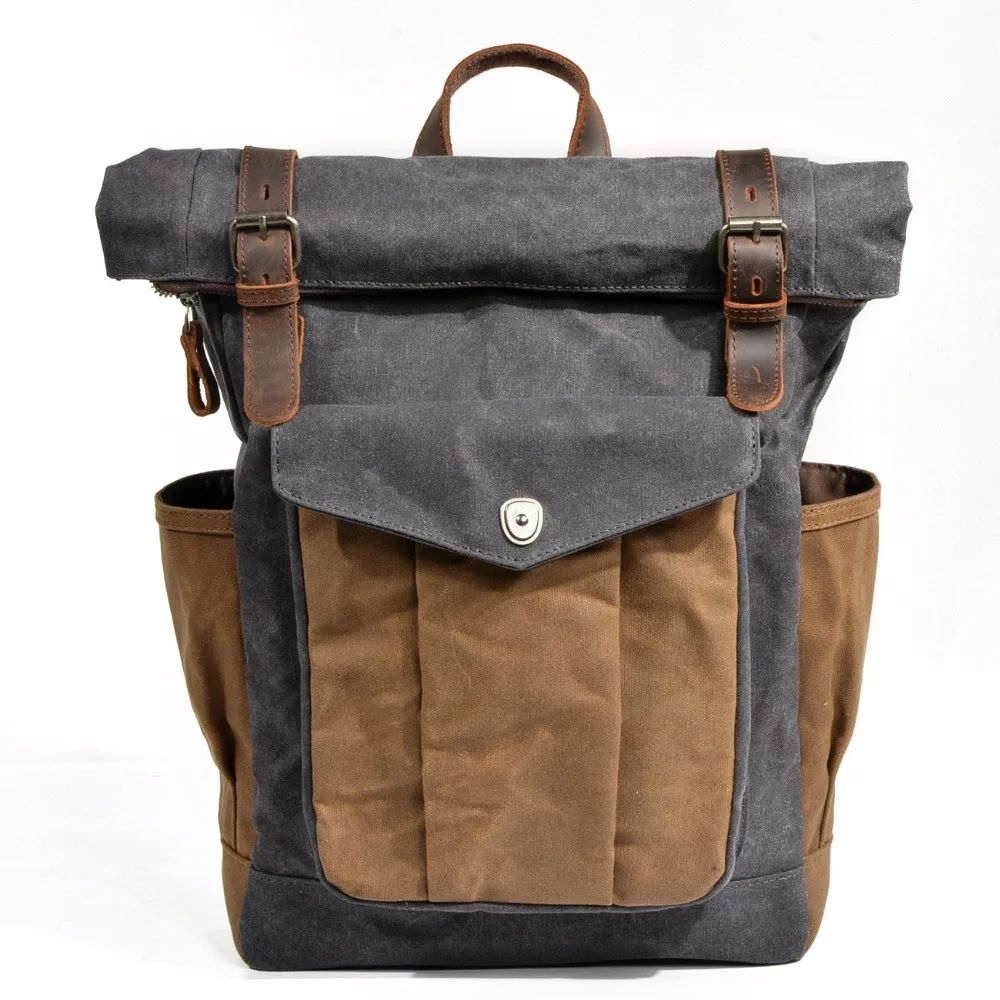 sac à dos en toile cirée vintage