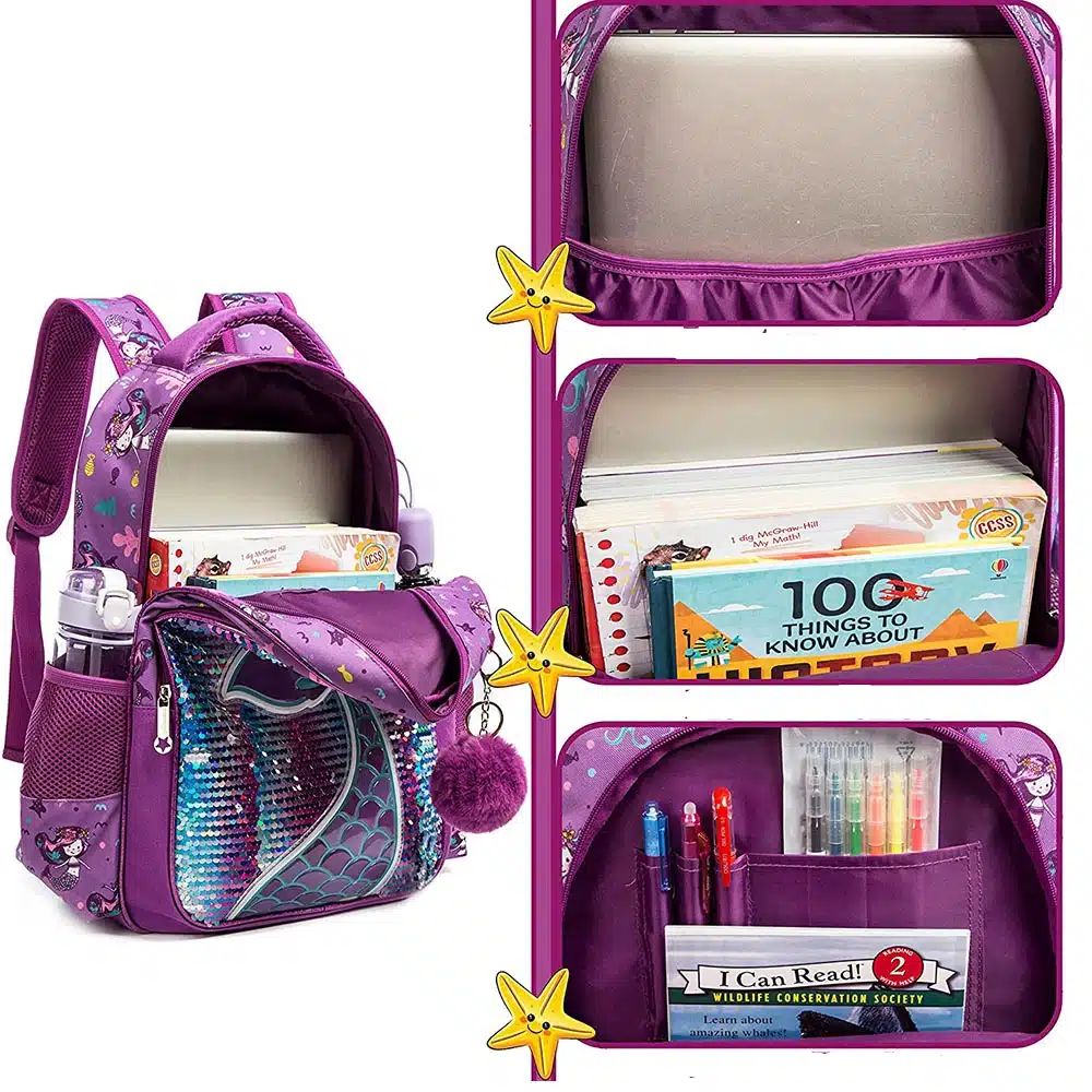 sac à dos fille avec trousse et sacoche assortis