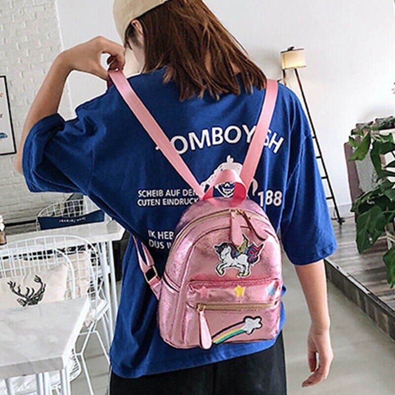 sac à dos licorne multicolore