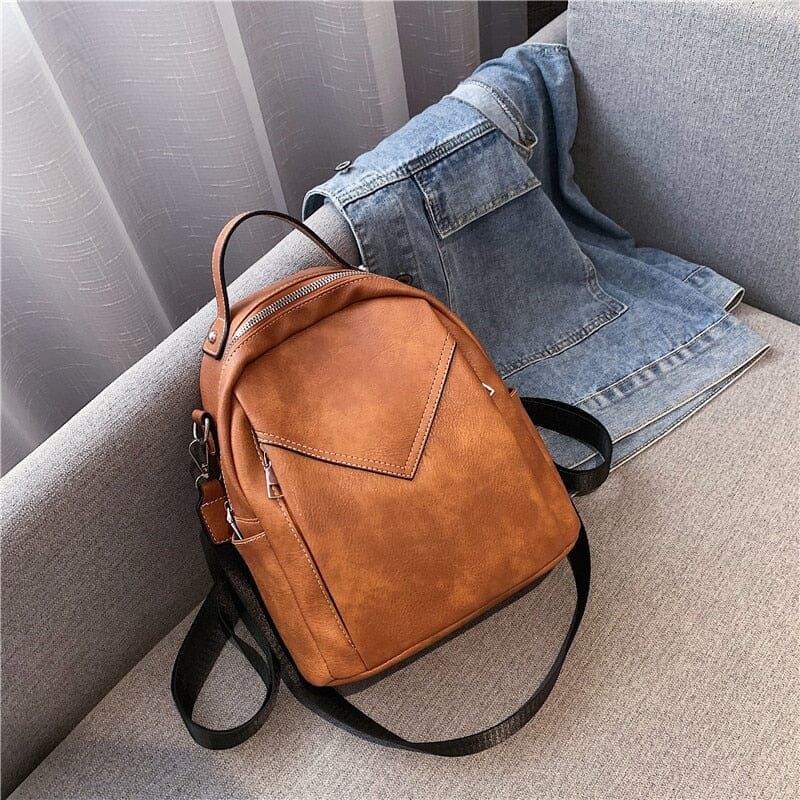sac à dos marron femme style vintage