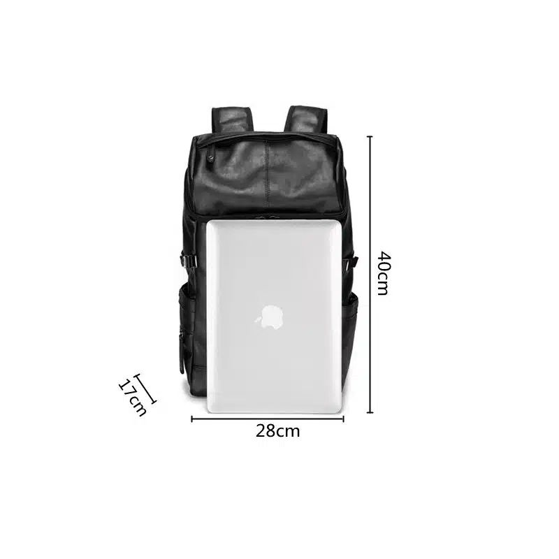 sac à dos multipoche en simili cuir noir