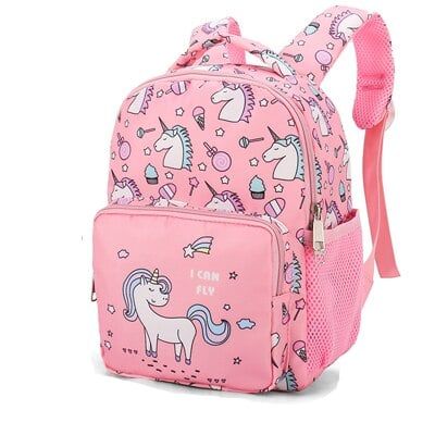 sac à dos rose avec motifs licorne