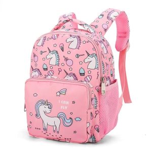 sac à dos rose imprimé licorne pour enfants