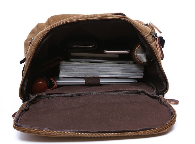 sac à dos vintage avec compartiments spacieux