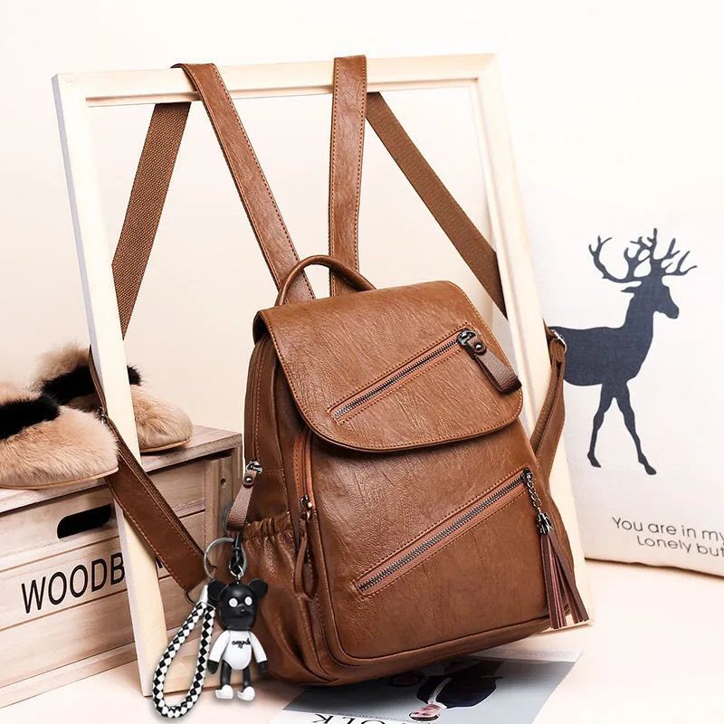 sac à dos vintage en cuir pour femme