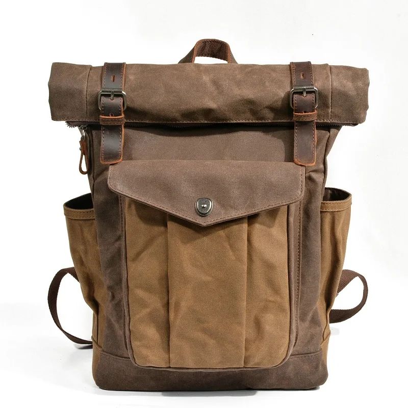 sac à dos vintage en toile cirée