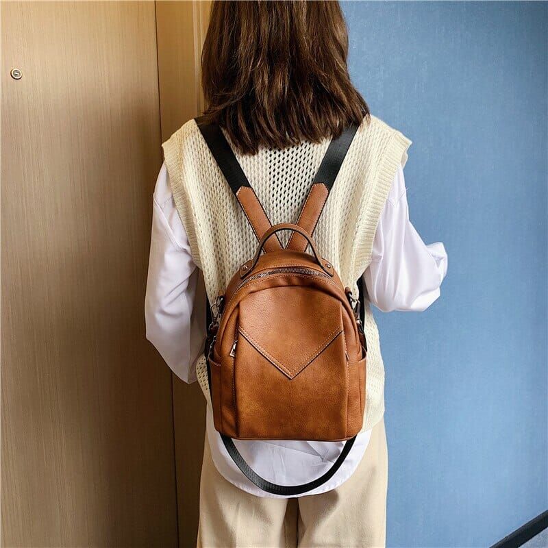 sac à dos vintage marron pour femme