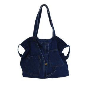 sac à main de voyage à bandoulière en jean pour femme