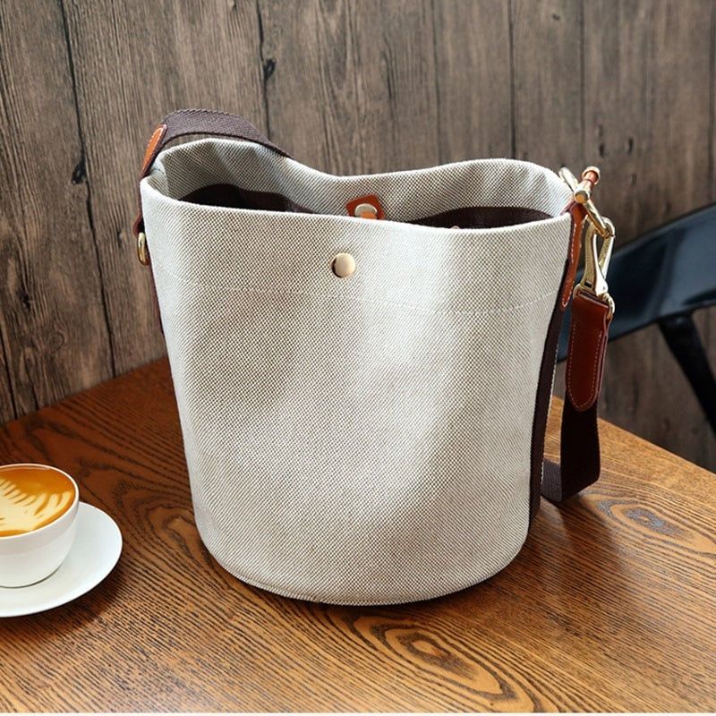 sac à main en toile type seau pour femme