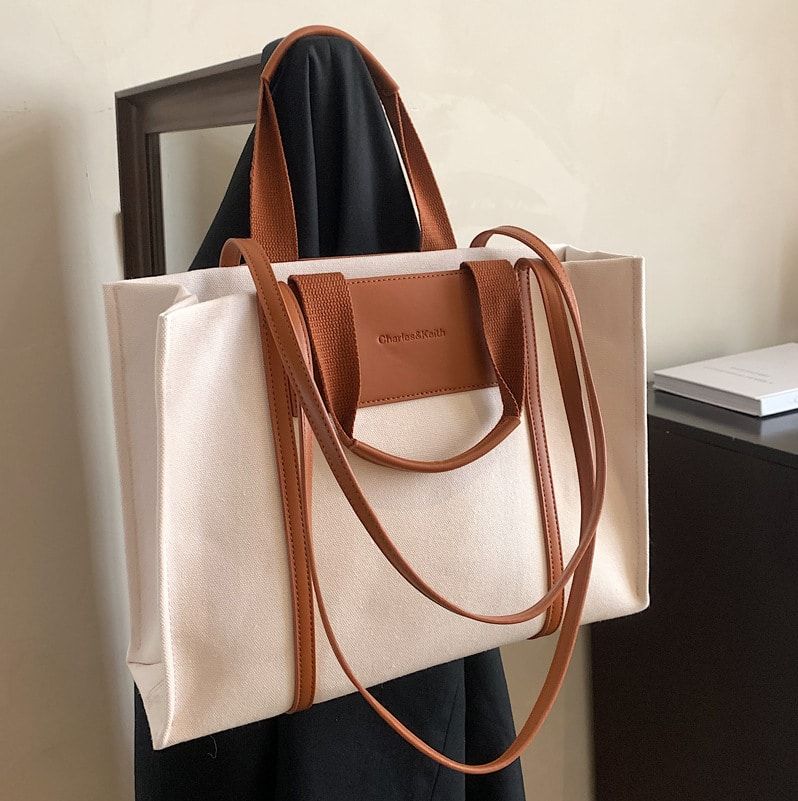 sac à main grande capacité bandoulière simili cuir marron