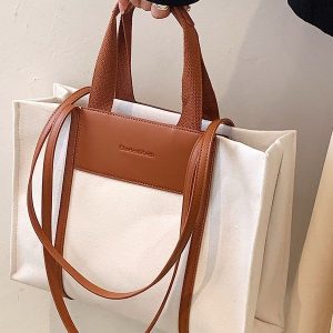 sac à main pour femmes en toile blanche