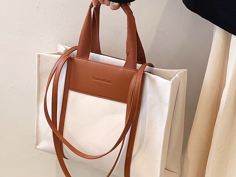sac à main pour femmes en toile blanche