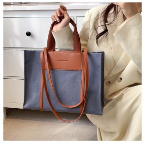 sac à main pour femmes en toile bleue