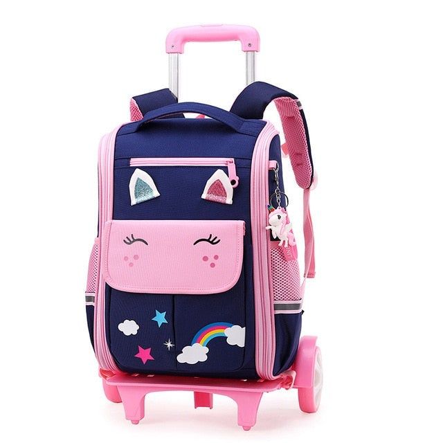 sac à roulettes design licorne heureux