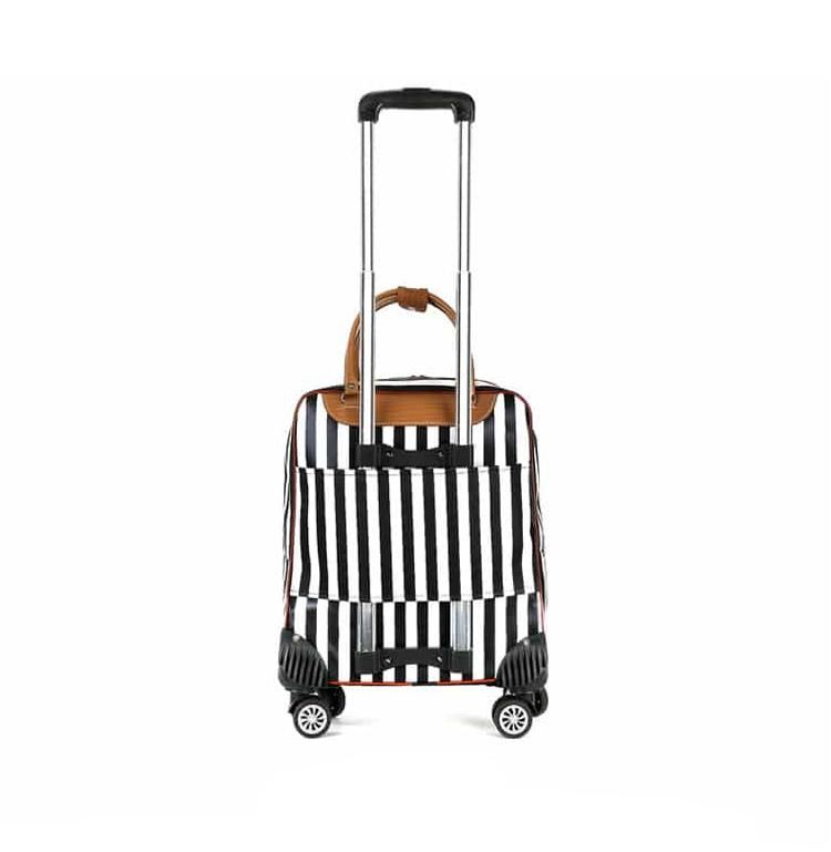 sac à roulettes noir et blanc pour femme