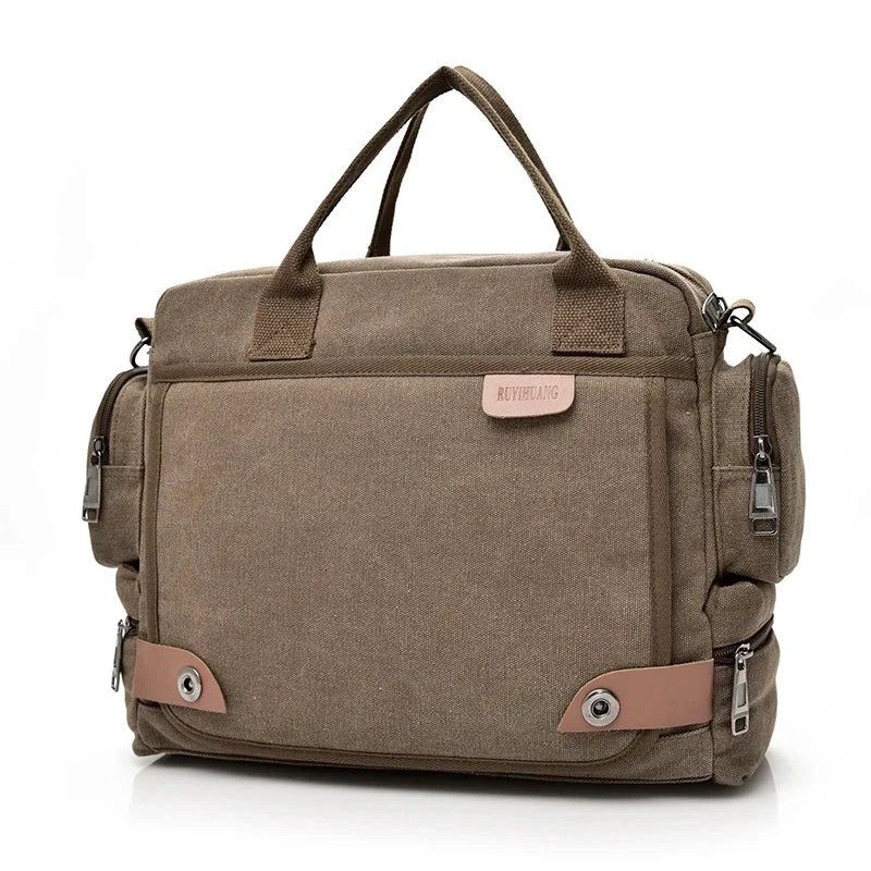 sac bandoulière homme toile robuste vintage