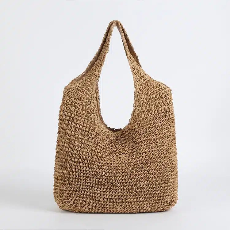 sac cabas de voyage tissé en paille pour femme