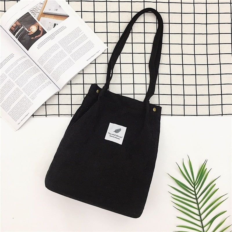 sac cabas stylé en velours côtelé