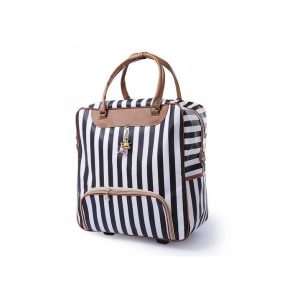 sac d’embarquement rayé noir et blanc pour femmes