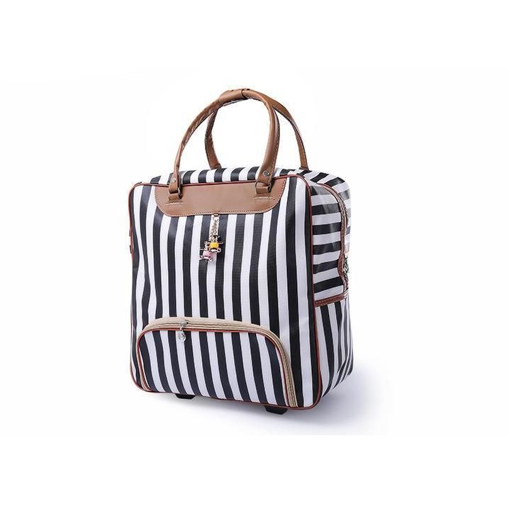 sac d’embarquement rayé noir et blanc pour femmes