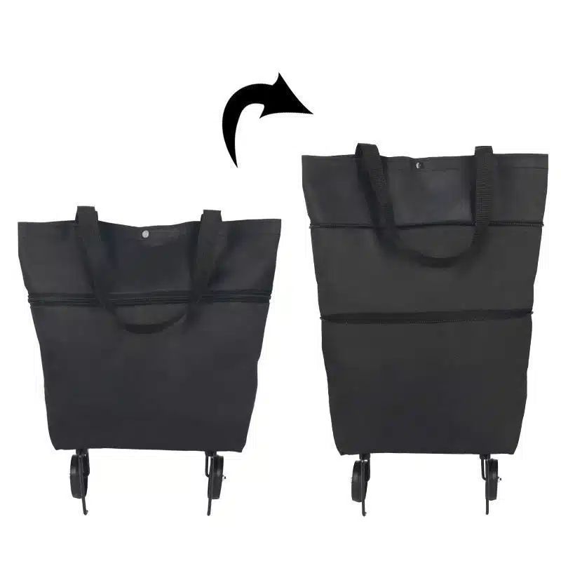 sac de courses à roulettes en tissu